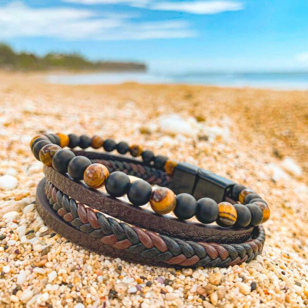 bracelet pour homme pierre naturelle oeil de tigre